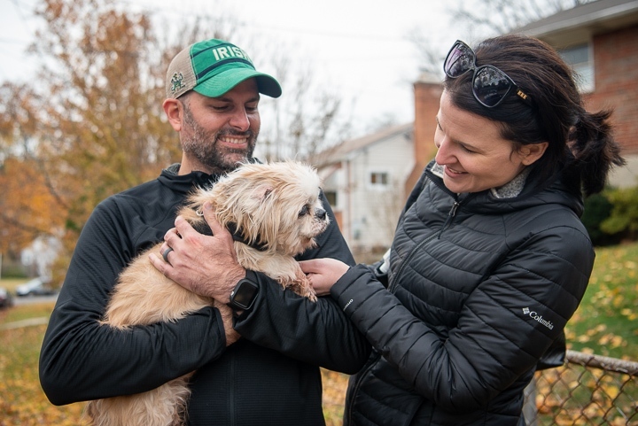 Chester meeting his new foster parents.